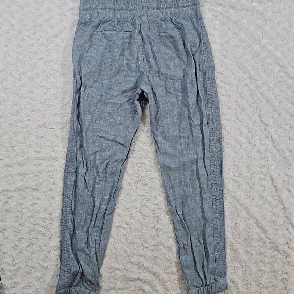 Athleta Size 6 Cabo Linen Jogger Chambray Blue Casual Comfy Lounge Travel - Picture 7 of 8
